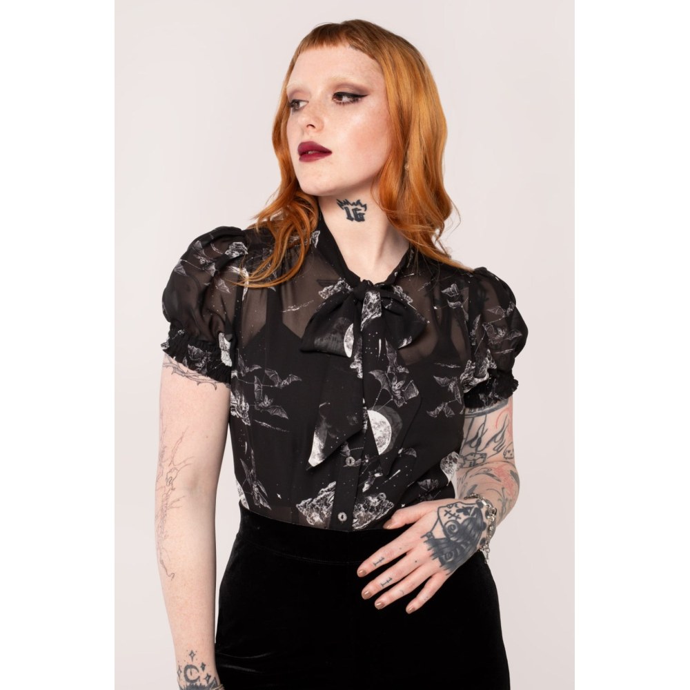 Hell Bunny - Over The Moon Chemisier - Noir